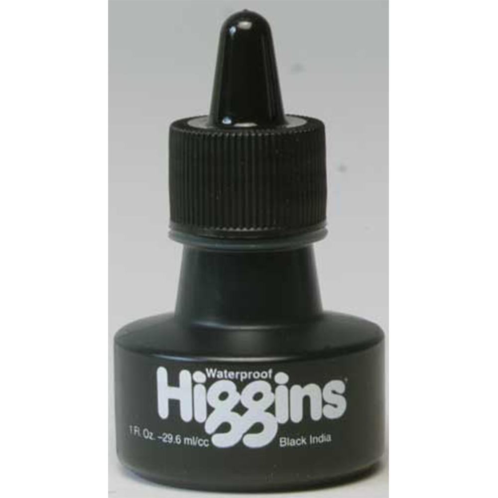 Higgins, Waterproof, Black, India Ink, 1 ounce